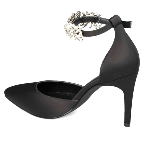 Journee Collection Womens Loxley Rhinestone Pointed Toe Heels - Picture 4 of 6